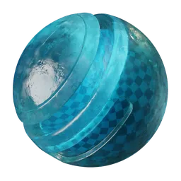 High-quality PBR blue crystal glass material for Blender 3D with realistic texture details for 3D modeling.