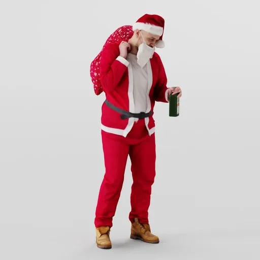 Man in Santa Claus Costume