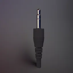 Detailed Blender 3D model of an AUX cable with realistic textures and shadows for 3D rendering and animation.