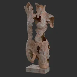 Abstract Female Torso Sculpture Rusted