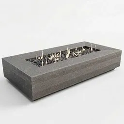 Stone rectangular Fire table