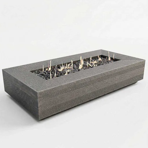 Stone rectangular Fire table