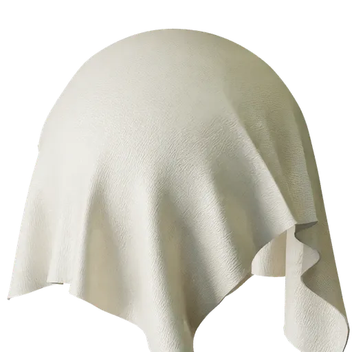 Cream leather fabric texture for PBR material in Blender 3D, ideal for realistic CGI upholstery.
