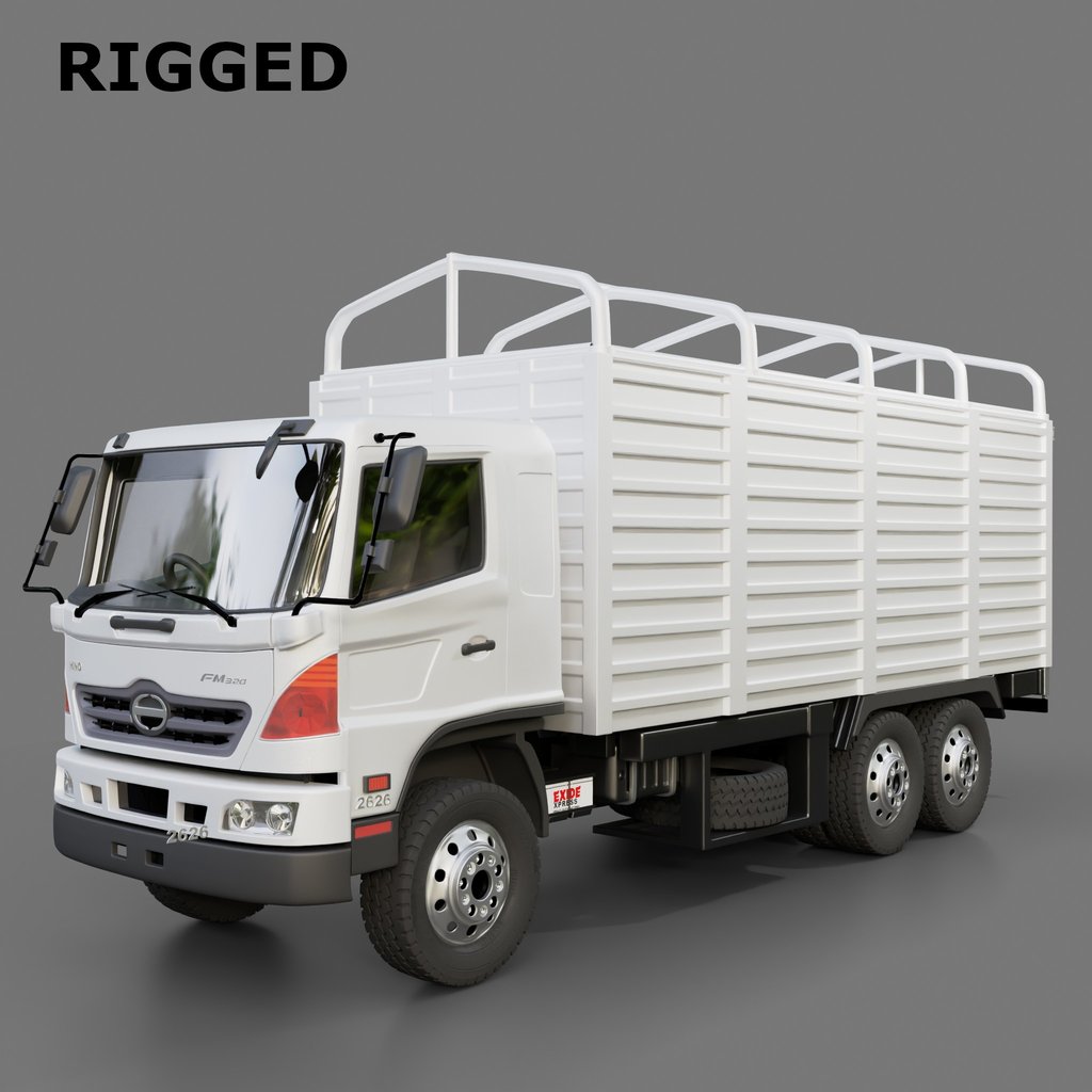Hino Jumbo Ranger FM 320 Cargo Truck | Trucks models | BlenderKit