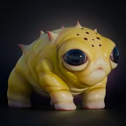Yellow Alien Rigged