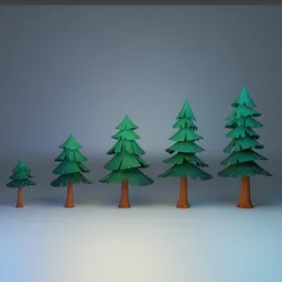 Stylized pine trees