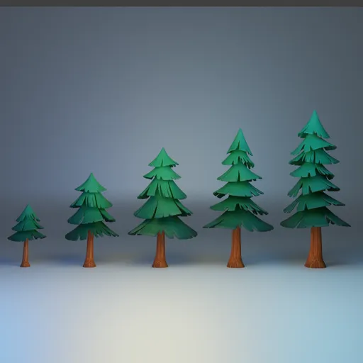 Stylized pine trees