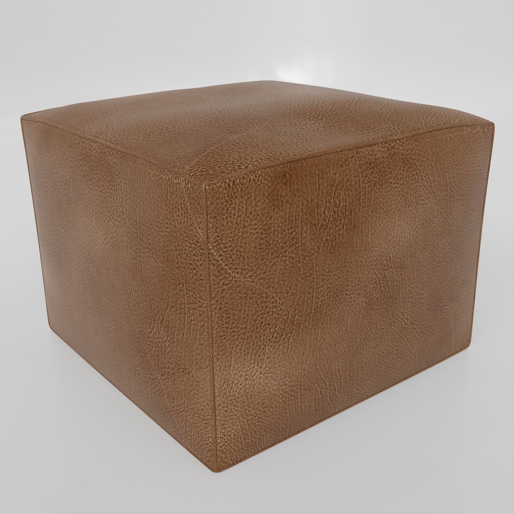 Leather pouf FREE Poufs models BlenderKit