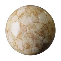 Polished Cream and Amber Marble