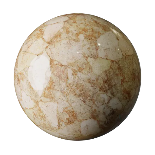 Polished Cream and Amber Marble