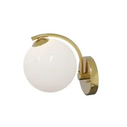 Elegant 3D model of spherical wall-mounted light fixture, optimized for Blender with realistic textures and materials.