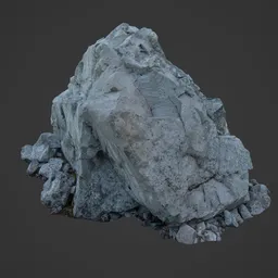 Low Poly Alpine Rock Photoscan