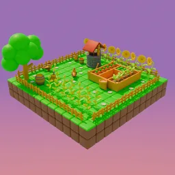 Cute Cartoony Farm Scene
