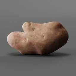 Low-poly 3D model of a realistic potato suitable for Blender rendering, ideal for digital agriculture and food projects.
