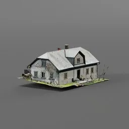 Highly detailed Blender 3D model of a vintage Bohemian schoolhouse with 4K textures, perfect for historic scene rendering.