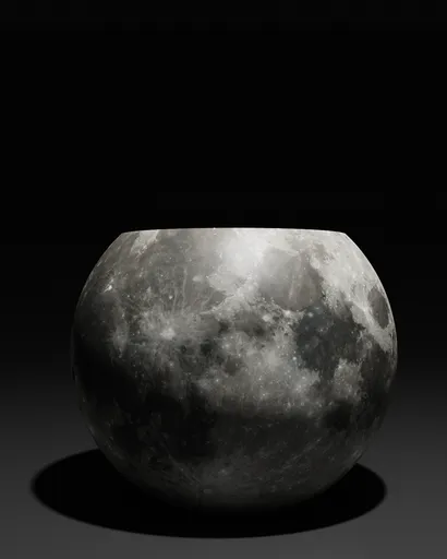 3D rendered lunar textured plant pot model suitable for Blender artists and enthusiasts looking for space-themed assets.