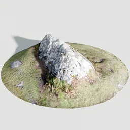 Realistic 3D granite rock model from Dartmoor, perfect for Blender landscape scenes.