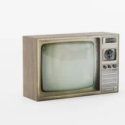 "A 3D model of a vintage retro television set, created in Blender 3D. This untextured model features a small screen and box design reminiscent of a 1968 Soviet television. Perfect for architecture and object visualization projects."