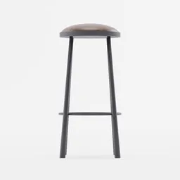 "Black brushed steel and leather Bar Stool - a high-quality 3D model for Blender 3D. Inspired by Bernard Accama and featuring a wood and metal seat, this stool is perfect for pubs, restaurants, and retail spaces."
