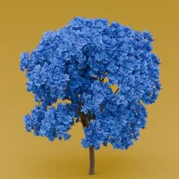 Blue flowered-dark purple leaved tree