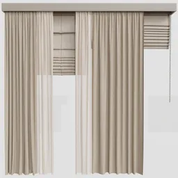 GD Silk and Cotton Curtain Set