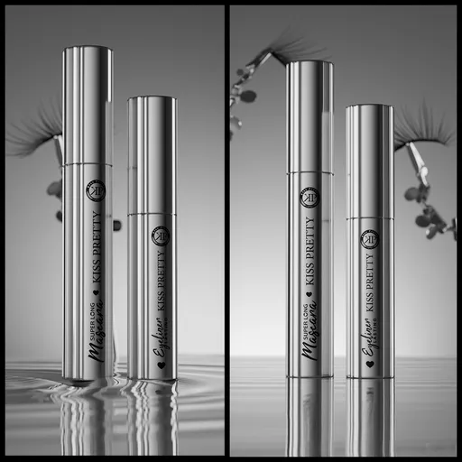 Eyeliner and mascara on water surface