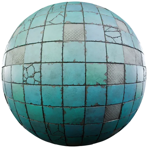 High-resolution PBR ceramic tiles texture with diffuse, roughness, normal, AO, and displacement for 3D Blender artists.