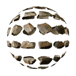 High-quality PBR rock atlas texture for 3D Blender materials, ideal for realistic ground environments with efficient geometry.