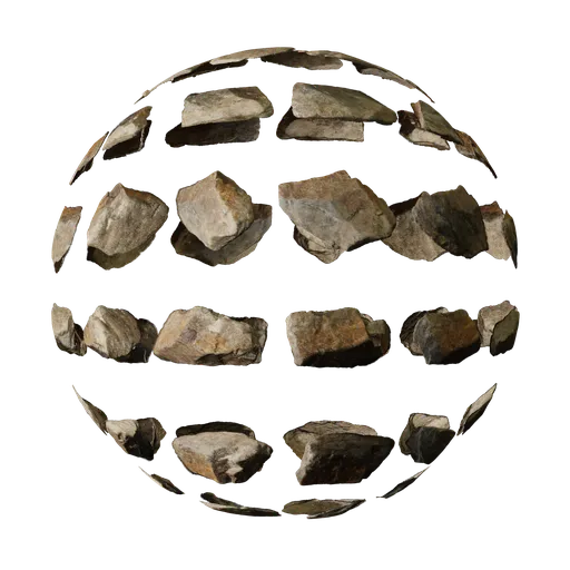 High-quality PBR rock atlas texture for 3D Blender materials, ideal for realistic ground environments with efficient geometry.