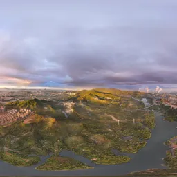 Sunset clouds building