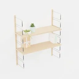 Wall shelf with plant