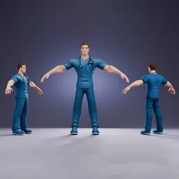 Male Doctor Blue Medical Scrubs