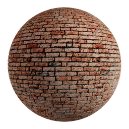 High-resolution 4K PBR texture of weathered, old bricks for realistic 3D modeling in Blender and other software.