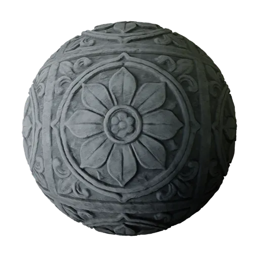 Floral Granite Stone Engraving