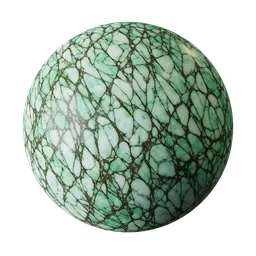 High-resolution green marble PBR texture for 3D Blender materials, seamless surface for realistic rendering.