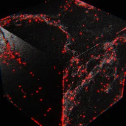 Glitch Hologram Cube Red Particle