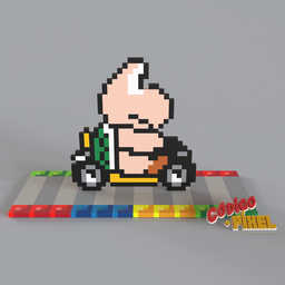 SMK007 - Super Mario Kart Koopa Troopa Voxel Art