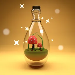 Stylized Mushroom Bottle