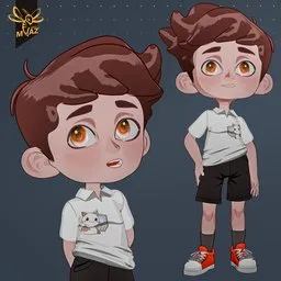 Stylized Fantasy Anime Boy Character