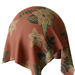 Ethnic batik floral pattern fabric