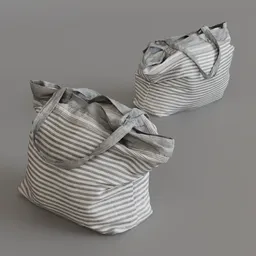 Striped fabric bag
