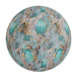 Abstract turquoise & gold marble
