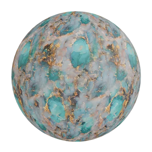 Abstract turquoise & gold marble