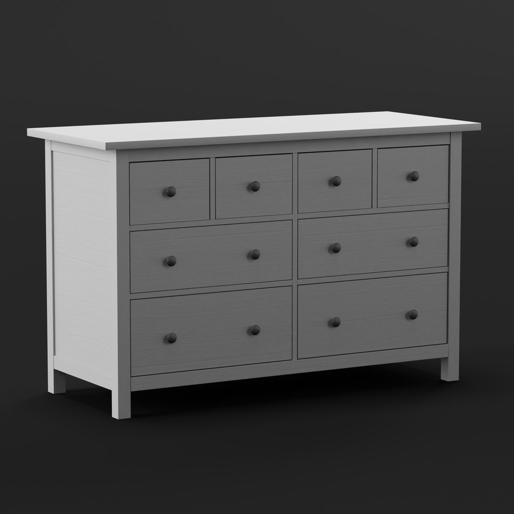 IKEA Dresser Hemnes Light Grey FREE Commodes models BlenderKit