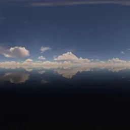 Sky, clouds, sea, sun, blue.exr