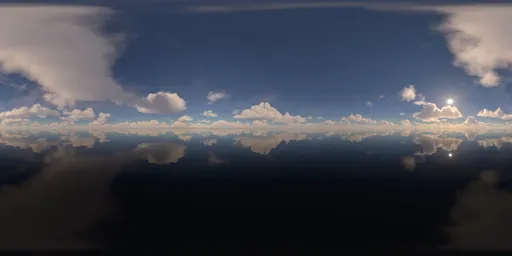 Sky, clouds, sea, sun, blue.exr