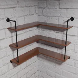 Industrial Pipe Fitting Corner Shelves