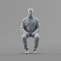 Lowpoly Male Sitting