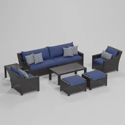 Modern Outdoor Rattan Sofa Set
