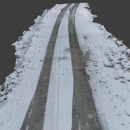 Winter Dirt Road Snow Photoscan